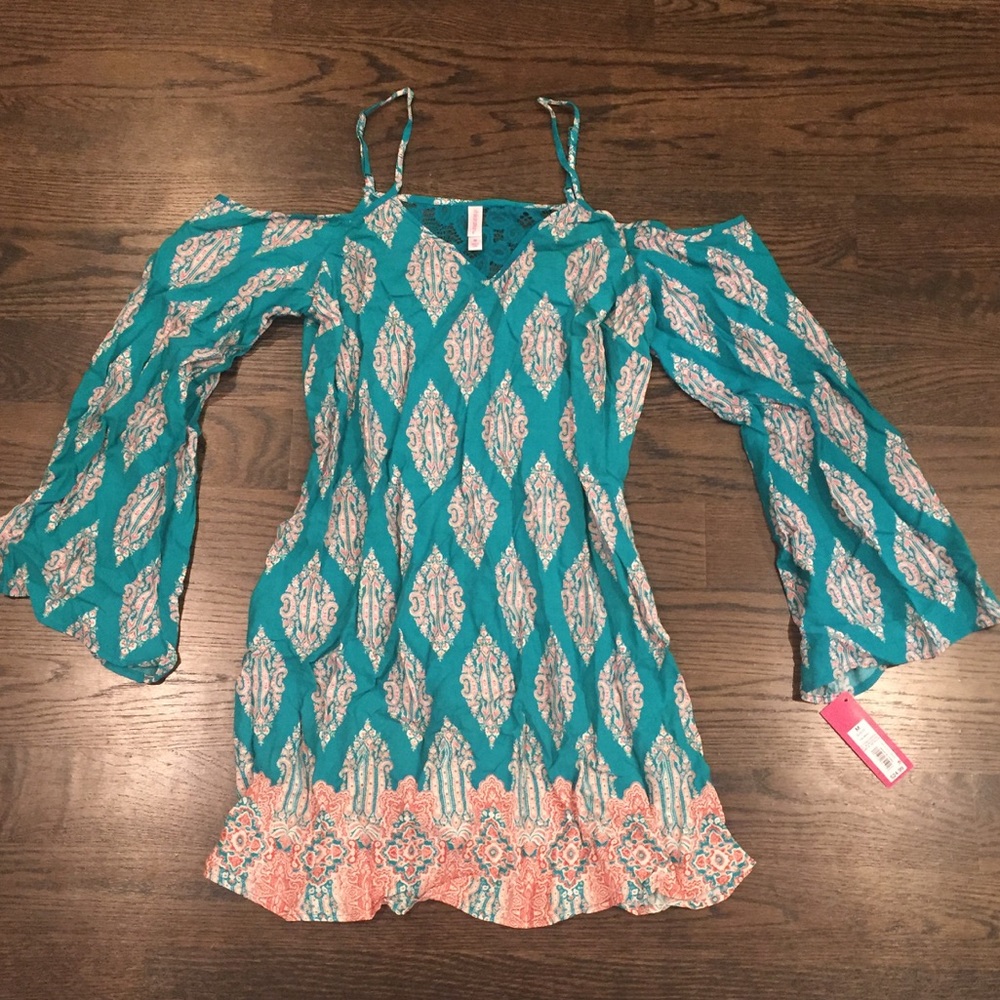 NWT Xhilaration Boho Teal Tunic Dress Sz Medium